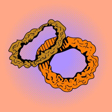 Pop art vektör çizim soğan halkaları