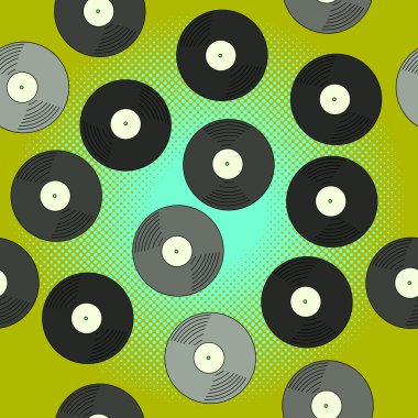 Gramofon kaydı Pop sanat vektör