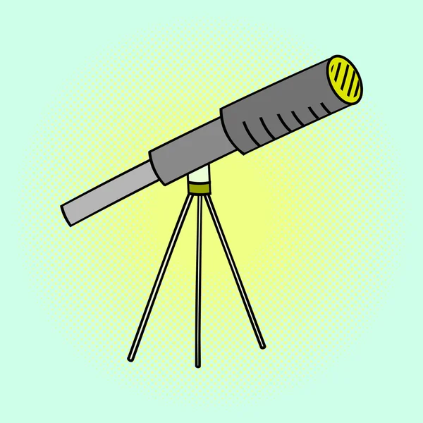 Teleskopet Pop art vektor illustration — Stock vektor