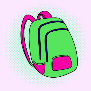 Okul çantası Pop art vektör çizim