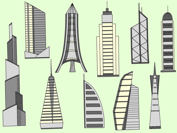 Tall buildings vector