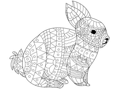 Tavşan Boyama vektör yetişkinler için