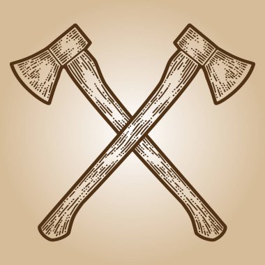 Çapraz eksenler, kabartma çizim tahtası taklidi. Sepia el çizimi resim.