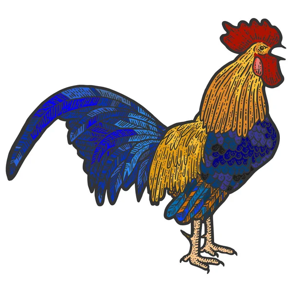 鶏、鶏。スケッチスクラッチボードの模倣色 — ストック写真