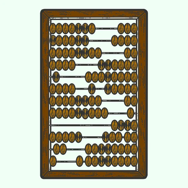 Dispositivo mecânico Abacus. Desenho cor de imitação placa de arranhão. —  Vetores de Stock