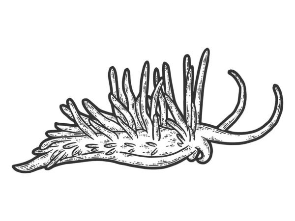 Molusca. Desenho imitação de raspadinha. Preto e branco. — Vetor de Stock