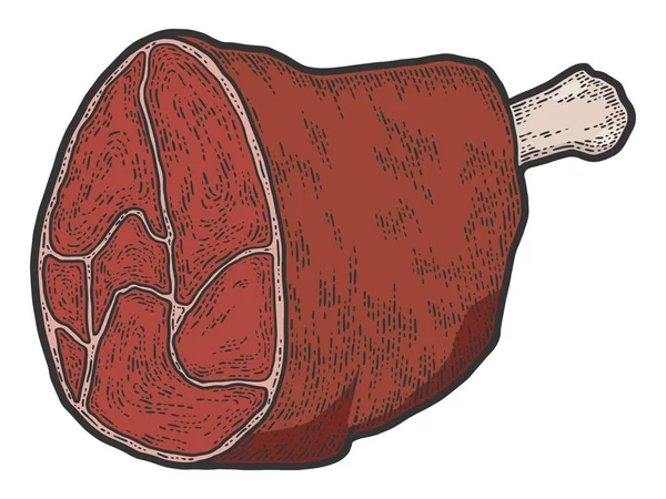 Comida, costeleta de porco. Desenho cor de imitação placa de arranhão. — Fotografia de Stock