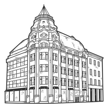 Wroclaw, Polonya 'nın güzel binaları. Çizim tahtası taklit rengi.