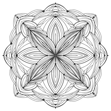 Mandala çiçeği. Stres için desen boyama kitabı.