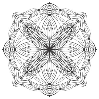 Mandala çiçeği. Stres için desen boyama kitabı.