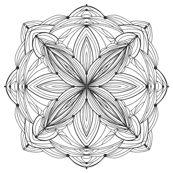 Mandala blomma. Mönster målarbok för stress. — Stockfoto