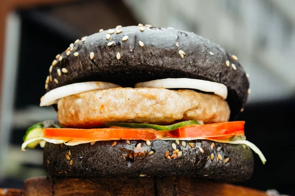 Hamburguesa Jugosa Con Relleno Queso Carne —  Fotos de Stock