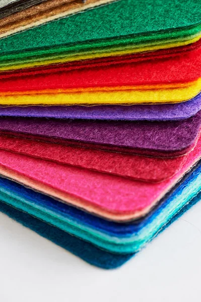 Felt fabric sheets colors piled up in a stack. — Stock Photo, Image