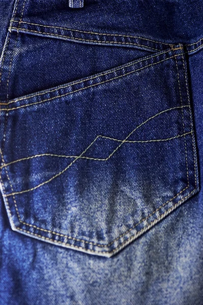 Poche jeans bleu . — Photo