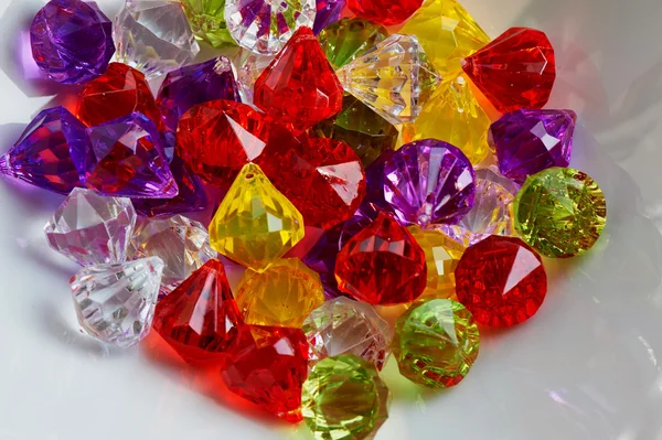 Renkli plastik boncuk makro