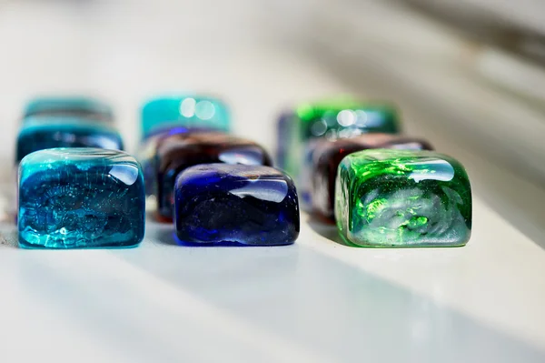 Cristal brillante piedras multicolores cuadrado . — Foto de Stock