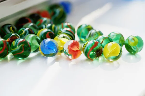 Bright glass multicolored stones round . — Stock Photo, Image