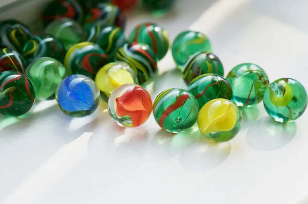 Bright glass multicolored stones round . — Stock Photo, Image