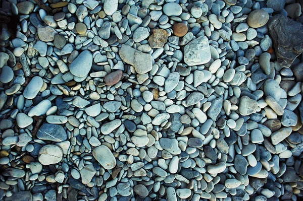 De textuur van zee kiezels. stenen aan de, sluiten — Stockfoto