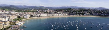 San Sebastian Donostia panoramik manzaralı