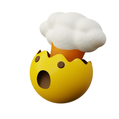 3D Duygu Patlaması Kafa ya da Stres Sarı Top Emoji ya da Güleç
