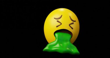 3D Duygu Simgesi Kusan Yeşil Kusmuk Toplu Duygu Simgesi Duygu Simgesi