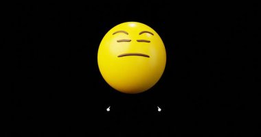 3D Duygu Simgesi Burun Sarı Toplu Duygu Simgesi ya da Güleç Döngüsü Animasyonu