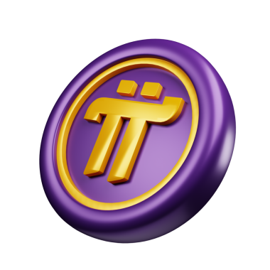 Pi Ağı veya PI Purple Coin 3d Şifreleme çizim çizim çizim biçimi, engelleme zinciri veya kripto para birimi tasarımı teması