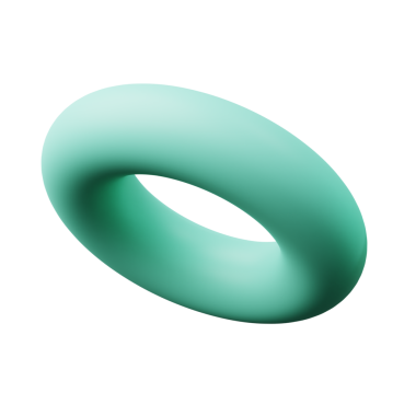 3d Torus veya Ring Tosca Yeşil Rengi, 3d geometri şekil nesnesinin gerçekçi canlandırması