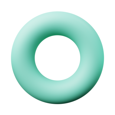 3d Torus veya Ring Tosca Yeşil Rengi, 3d geometri şekil nesnesinin gerçekçi canlandırması