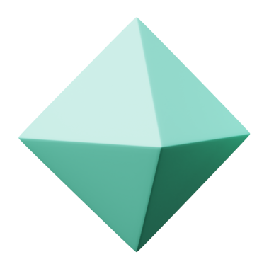 3d Oktehedron Tosca Yeşil Renk, 3d geometri şekil nesnesinin gerçekçi canlandırması