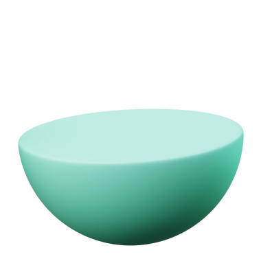 3d Yarım Küre ya da Yarım Toplu Tosca Yeşil Rengi, 3d geometri şekilli nesnenin gerçekçi canlandırması