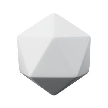 3d Icosahedron Beyaz rengi, 3d geometri şekil ögesinin soyut gerçekçi canlandırması