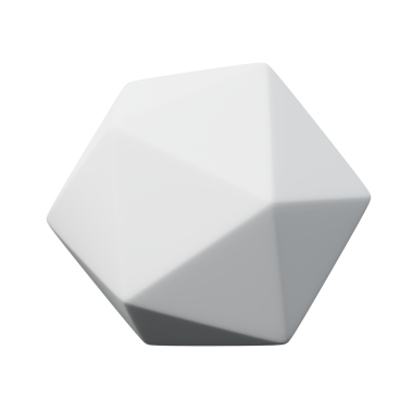 3d Icosahedron Beyaz rengi, 3d geometri şekil ögesinin soyut gerçekçi canlandırması