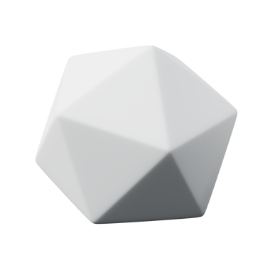 3d Icosahedron Beyaz rengi, 3d geometri şekil ögesinin soyut gerçekçi canlandırması