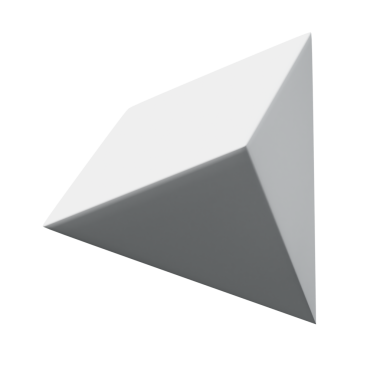 3d 4 Taraflı Piramit Beyaz Rengi, 3d geometri şekil ögesinin soyut gerçekçi canlandırması