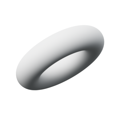 3d Torus veya Halka Beyaz rengi, 3d geometri şekil ögesinin soyut gerçekçi canlandırması