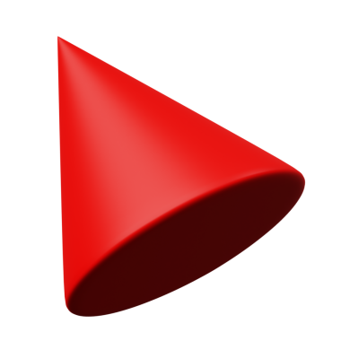 3d Koni Kırmızı rengi, 3d geometri şekil ögesinin soyut gerçekçi canlandırması