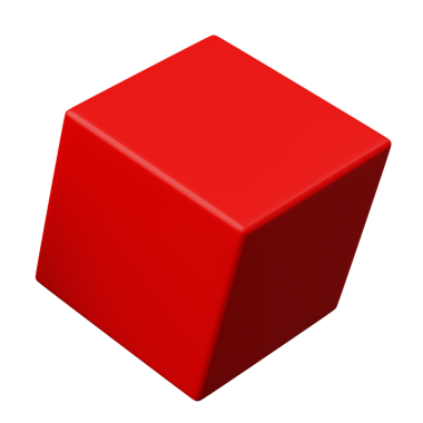 3d Küp Kırmızı Rengi, 3d geometri şekil ögesinin soyut gerçekçi canlandırması