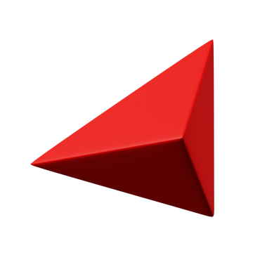 3d 3. Yan Piramit Kırmızı Rengi, 3d geometri şekil ögesinin soyut gerçekçi canlandırması