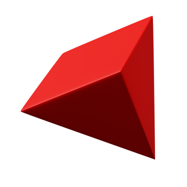 3d 4. Yan Piramit Kırmızı Rengi, 3d geometri şekil ögesinin soyut gerçekçi canlandırması