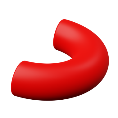 3d Yarı Torus veya Yarım Halka Kırmızı renk, 3d geometri şekil ögesinin soyut gerçekçi canlandırması