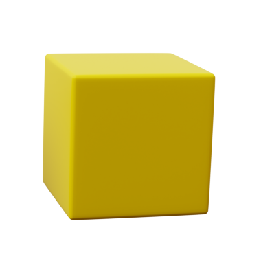3d Küp Sarı renk, 3d geometri şekil ögesinin soyut gerçekçi canlandırması