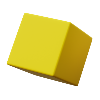 3d Küp Sarı renk, 3d geometri şekil ögesinin soyut gerçekçi canlandırması