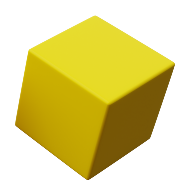 3d Küp Sarı renk, 3d geometri şekil ögesinin soyut gerçekçi canlandırması