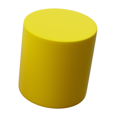 3d Silindir ya da Tüpün Sarı Rengi, 3d geometri şekil ögesinin soyut gerçekçi canlandırması
