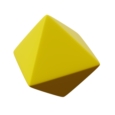 3d Sekizyüzlü Sarı Renk, 3d geometri şekil ögesinin soyut gerçekçi canlandırması