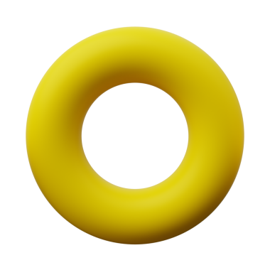 3d Torus veya Halka Sarı Rengi, 3d geometri şekil ögesinin soyut gerçekçi canlandırması