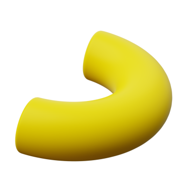 3d Yarı Torus veya Yarı Halka Sarı renk, 3 boyutlu geometri şekil ögesinin soyut gerçekçi canlandırması