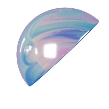 3d Geometri biçimi Yarım Küre veya Yarım Toplu Yanardöner Soyut Metalik Renk, gerçekçi biçimlendirme element tasarımı